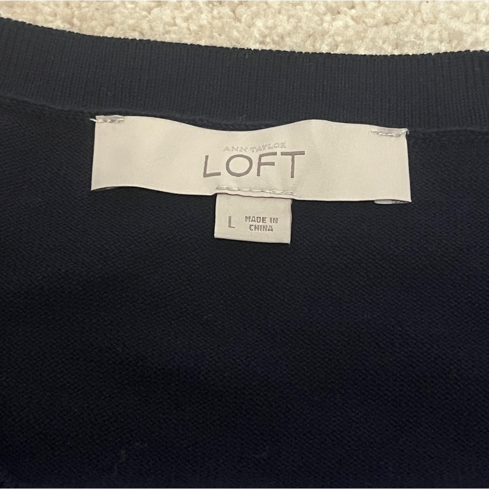 loft navy blue cardigan womens large - Picture 3 of 3